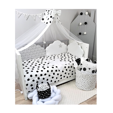 Baby Star Σετ προίκας κρεβατιού Σύννεφο Μαύρο 3τμχ